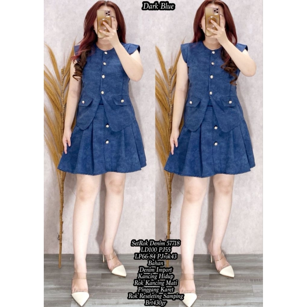 SETELAN WANITA ROK DENIM 57718 FER