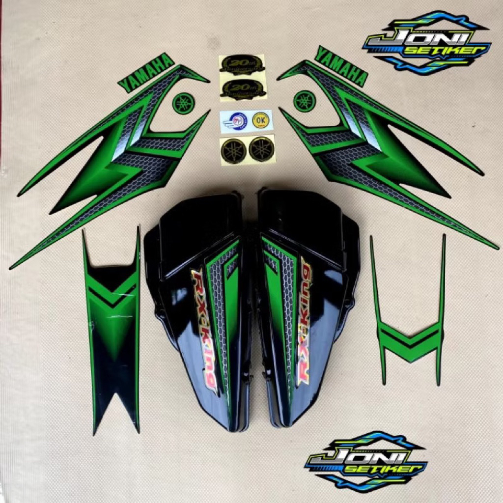 COVER BOK AKI RX KING HITAM FULLSET STRIPING HIJAU SE 2004 TEPONG AKI RX KING BOK AKI RX KING HITAM 