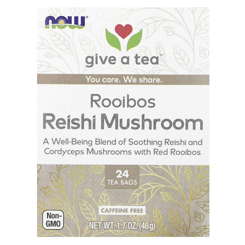 

NOW Foods Rooibos Reishi Mushroom Tea Caffeine Free 24 Tea Bags