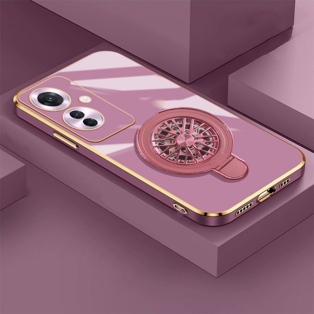 Soft Case Oppo Reno 11F 11 Pro 5G Ring Magnetic Holder Wireles Gyroscope Spinner Plating Mewah