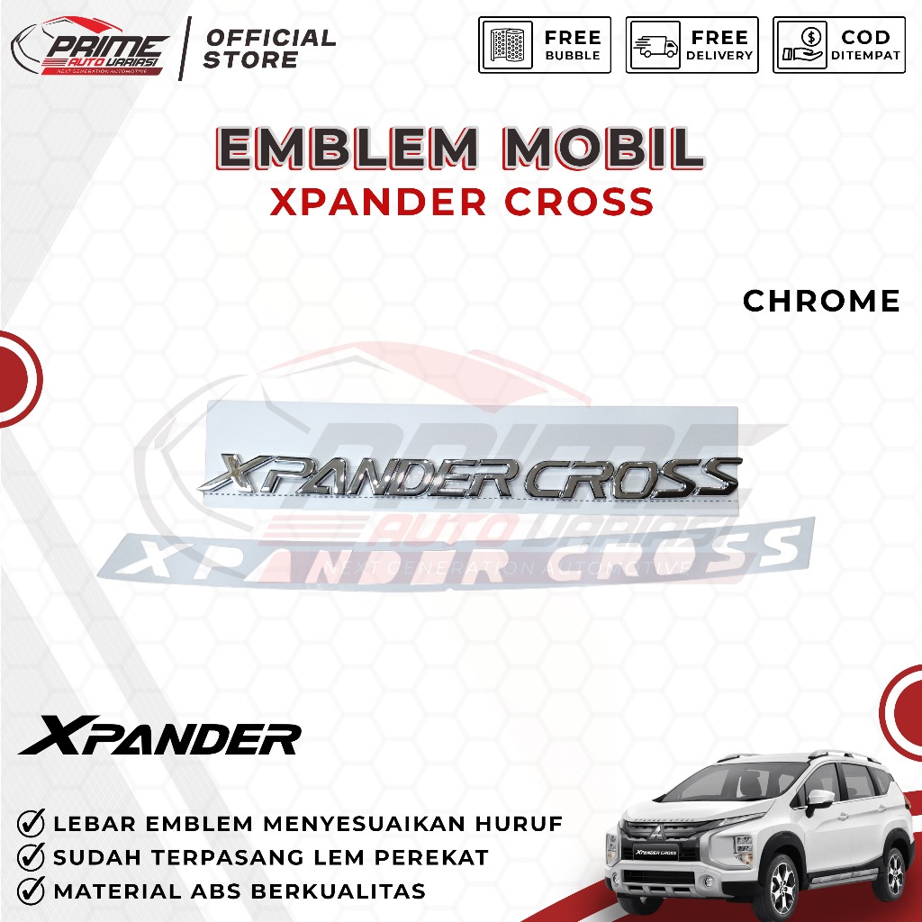 Emblem Kap Mitsubishi XpanderCross Emblem Kap Mesin Xpander Cross - CHROME