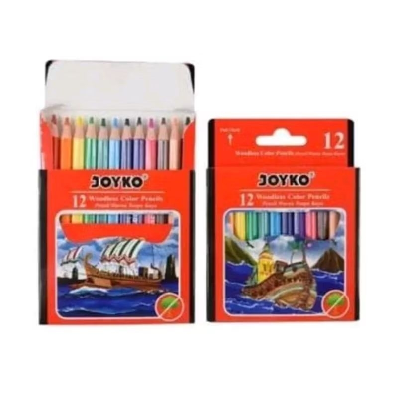 

(12 warna pendek) pensil warna Joyko cp-107/pensil warna Joyko pendek