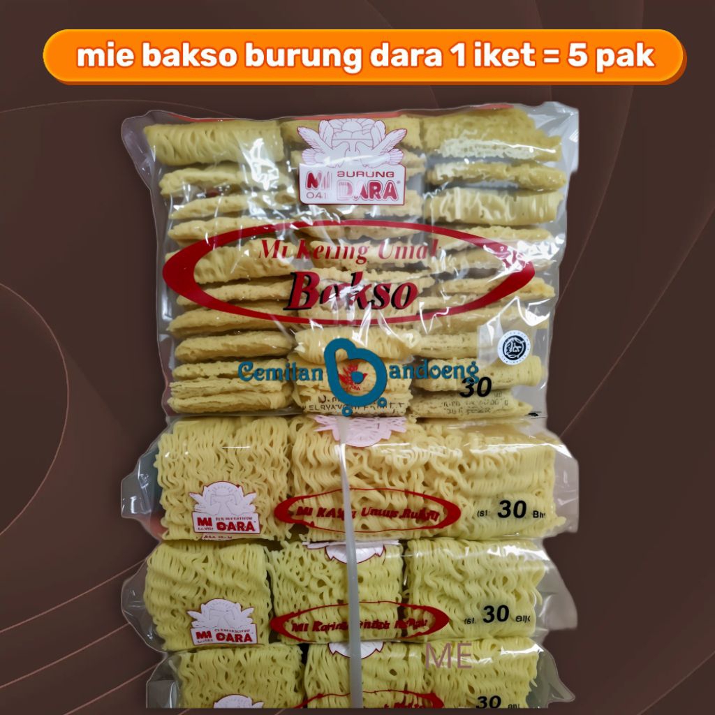 

Mie bakso burung dara 1 iket isi 5 pak