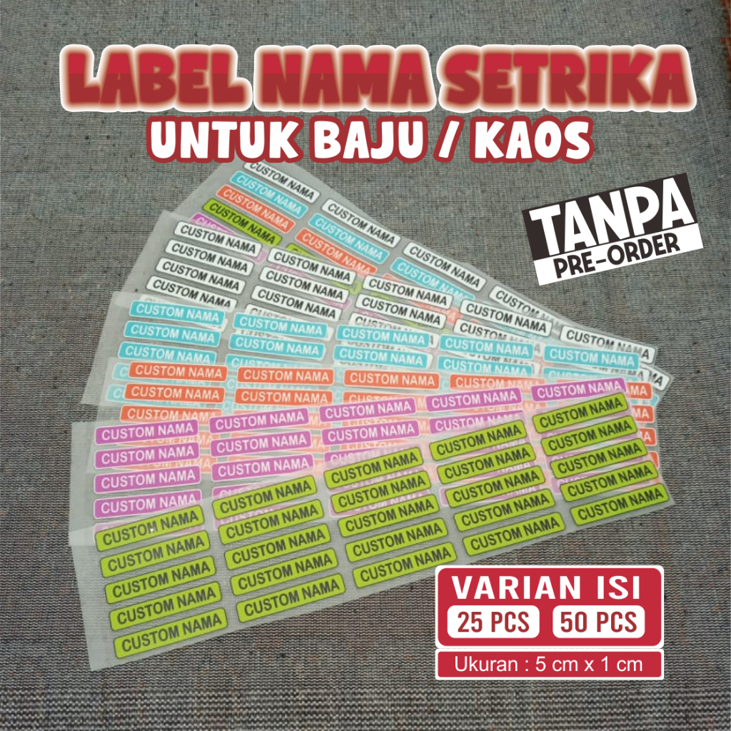 

LABEL NAMA BAJU / STIKER BAJU / SABLON NAMA BAJU / LABEL BAJU SETRIKA MURAH