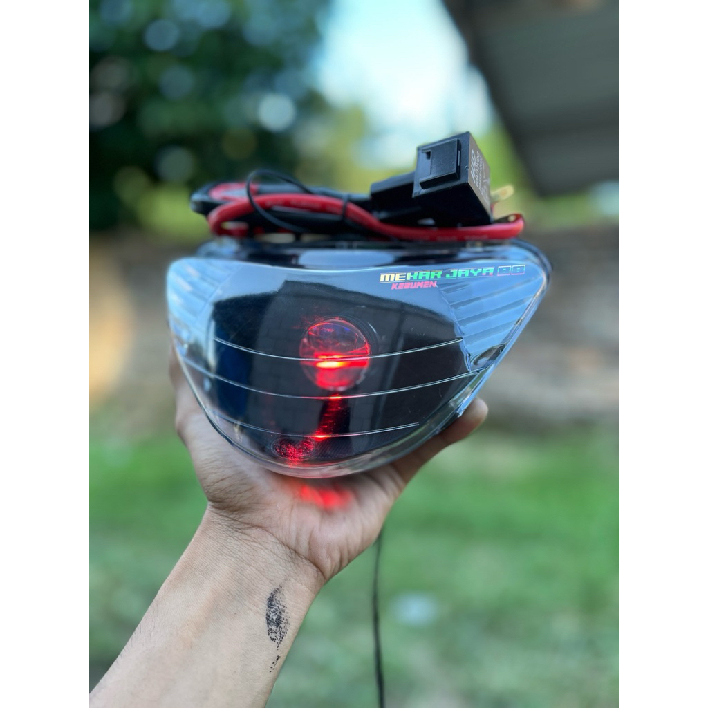 Lampu biled soket h4 SATRIA HIU MALAYSIA custom lampu biled H4 cahaya biled