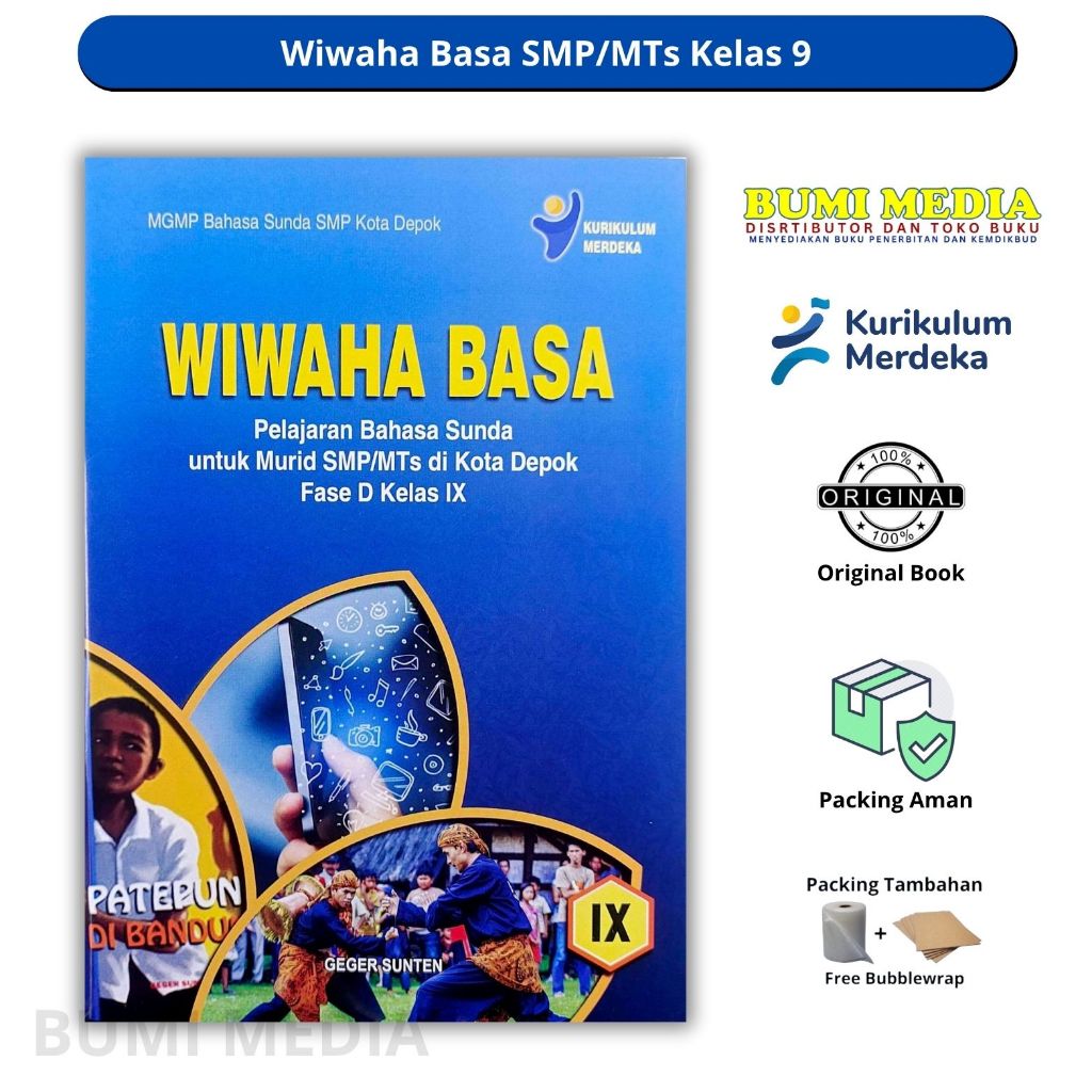 Buku WIWAHA BASA SMP/MTs Kelas 9 Kurikulum Merdeka GEGER SUNTEN