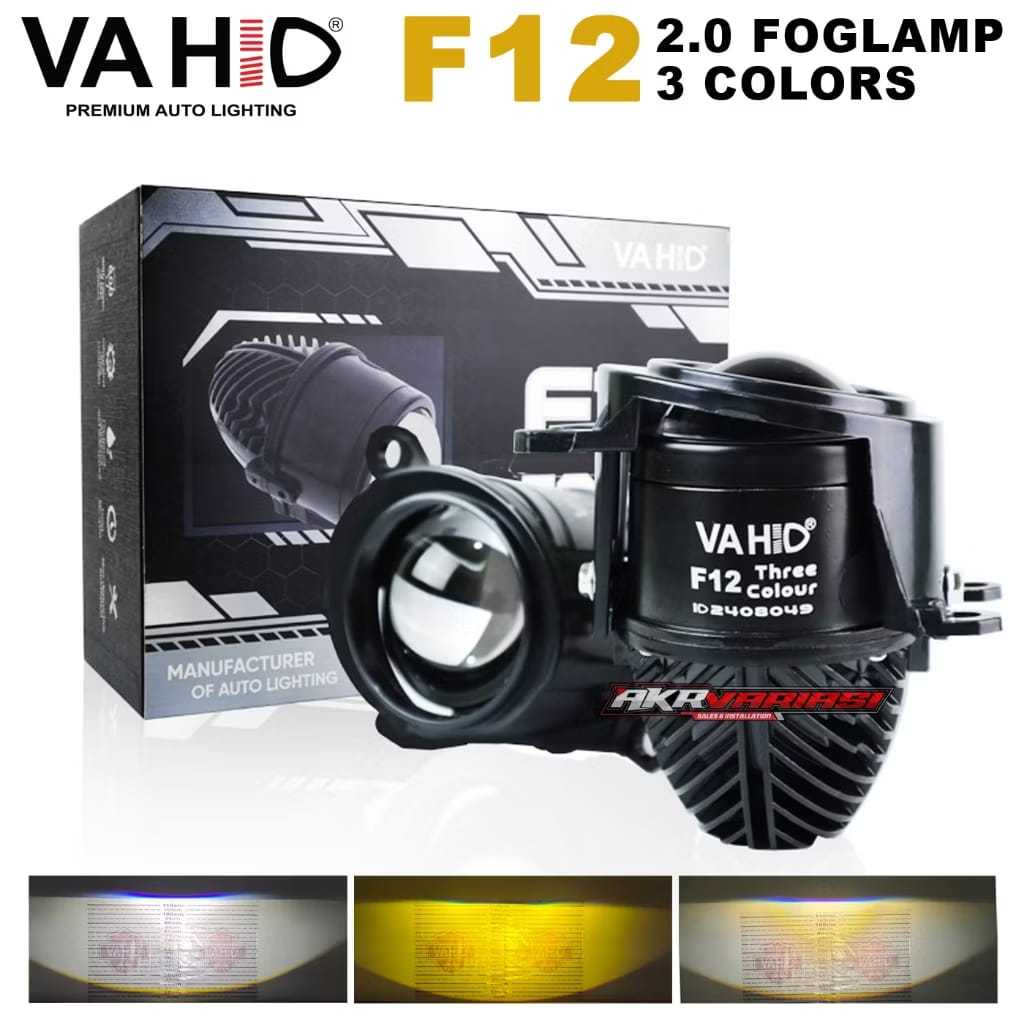 F12 - 2.0" Foglamp LED Projector Vahid F12 1 Warna & 3 Warna Untuk Mobil Toyota Honda Dengan Lampu F