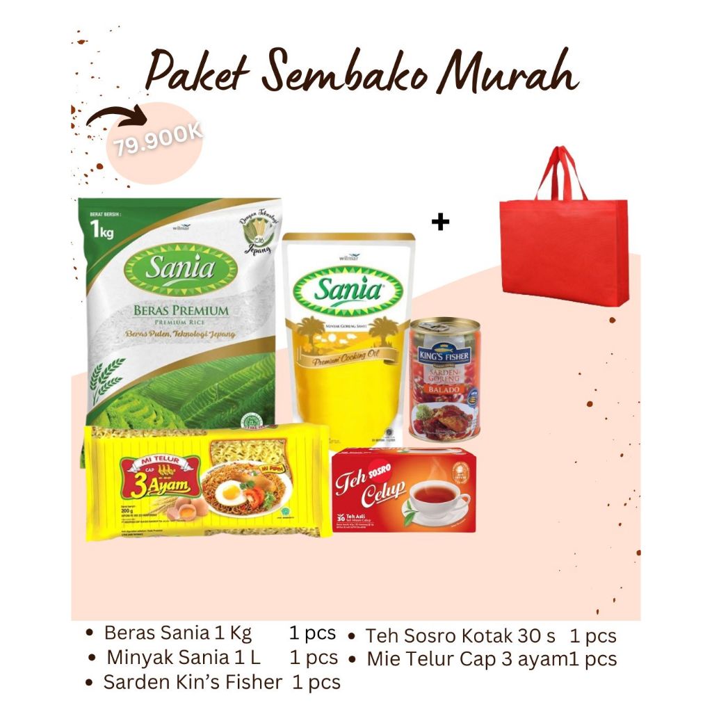 

PAKET SEMBAKO MURAH / PAKET JUMAT BERKAH / HAMPERS PENGAJIAN / SANTUNAN / SYUKURAN