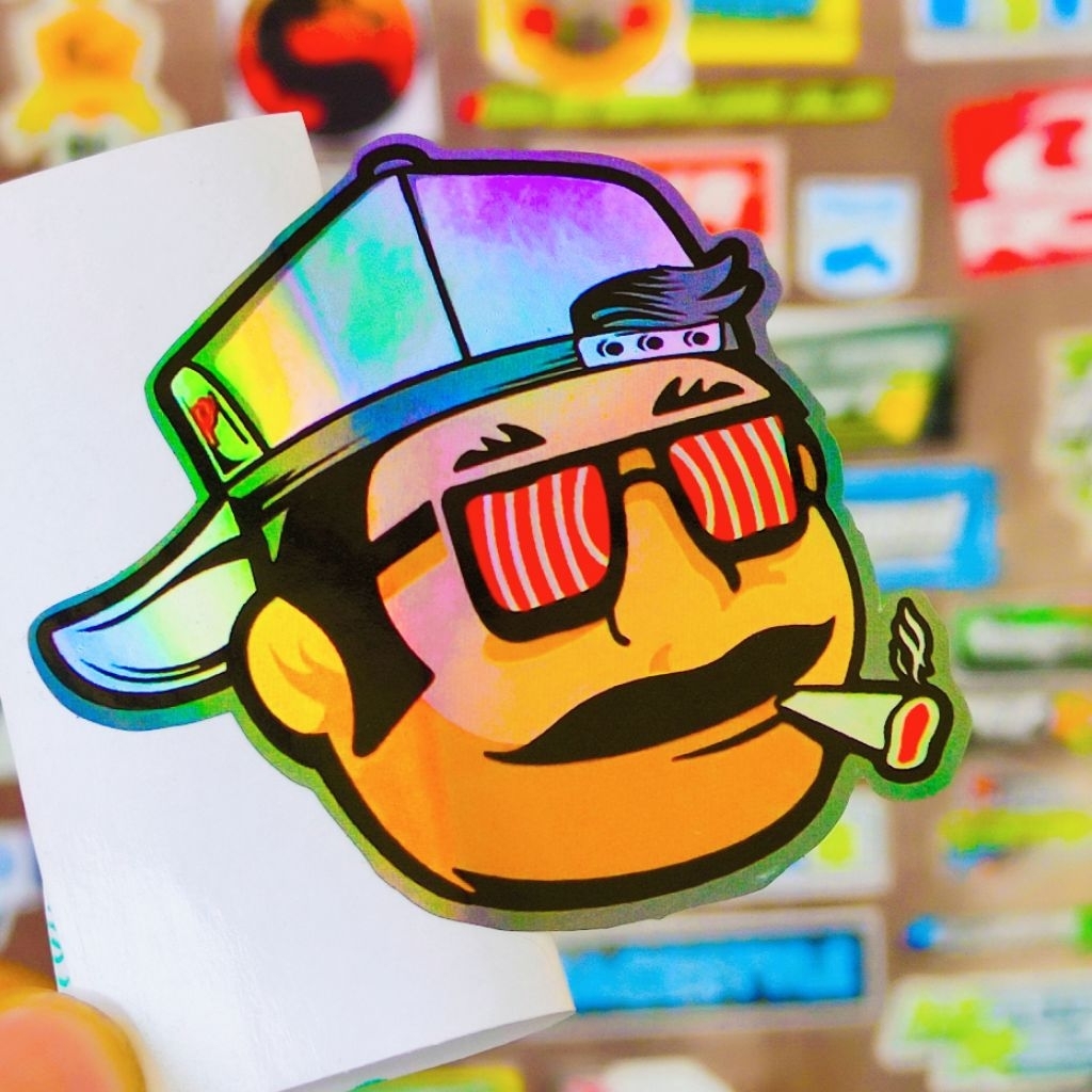 stiker motor pilloter orang HOLOGRAM