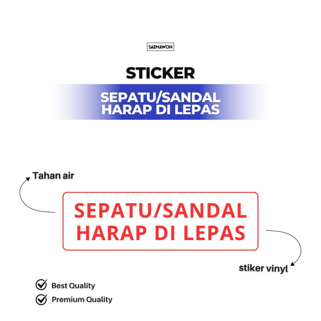

sticker sepatu/sandal harap di lepas stiker vinyl