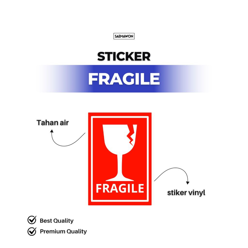 

Sticker FRAGILE/sticker wajib vidio unboxing stiker vinyl