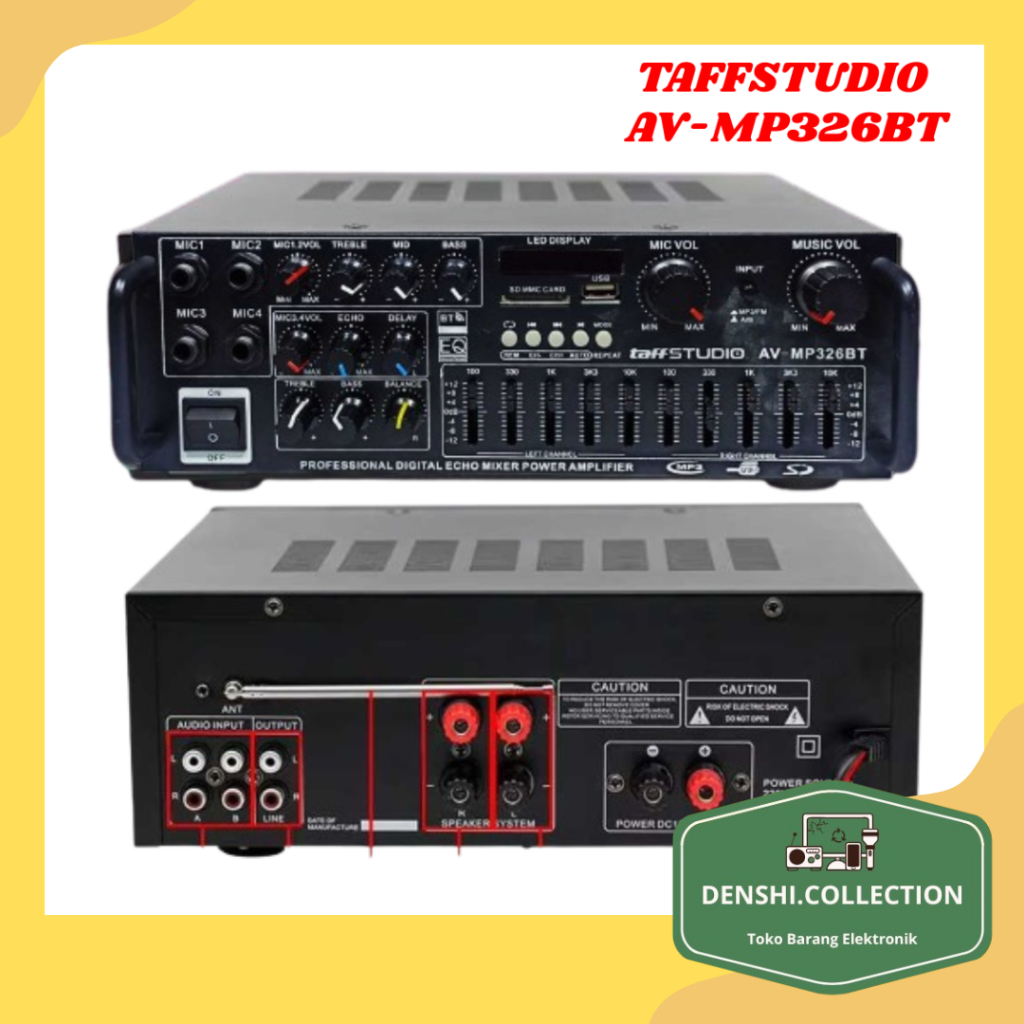 TaffSTUDIO Amplifier Mixer Audio Bluetooth USB Karaoke I Amplifier Karaoke I Amplifier Masjid I Ampl