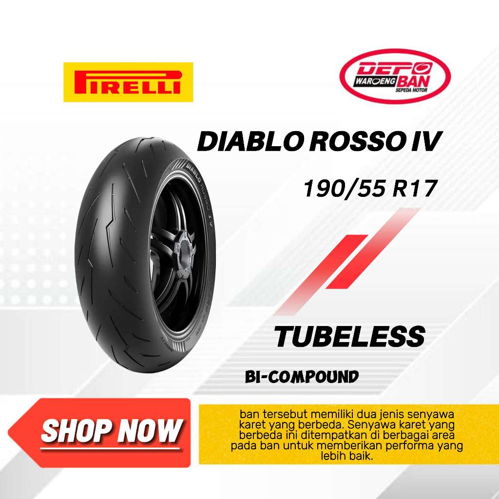 BAN TUBELESS DIABLO ROSSO IV 190/55 R17 PIRELLI [ ORIGINAL NEW ]