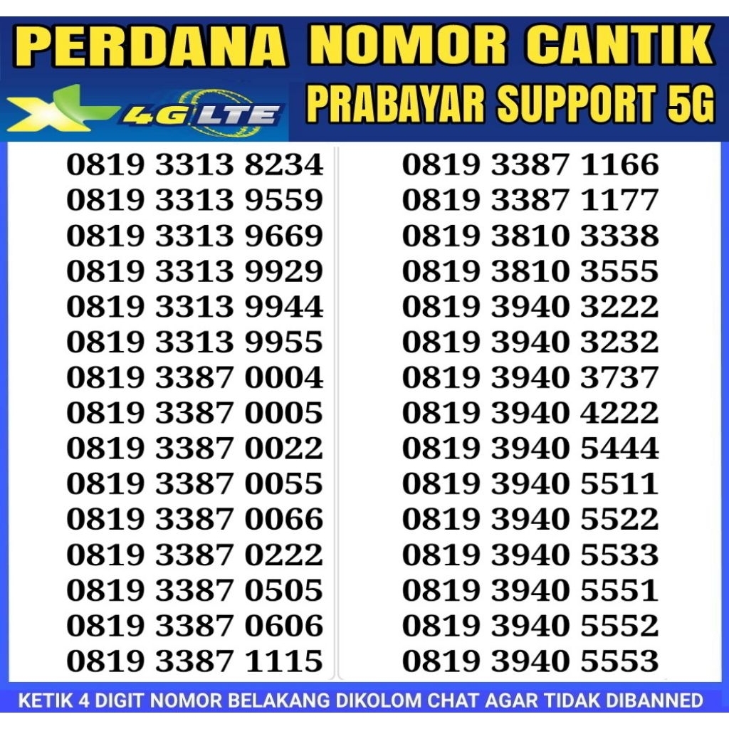 Nomor cantik xl kartu perdana hoki