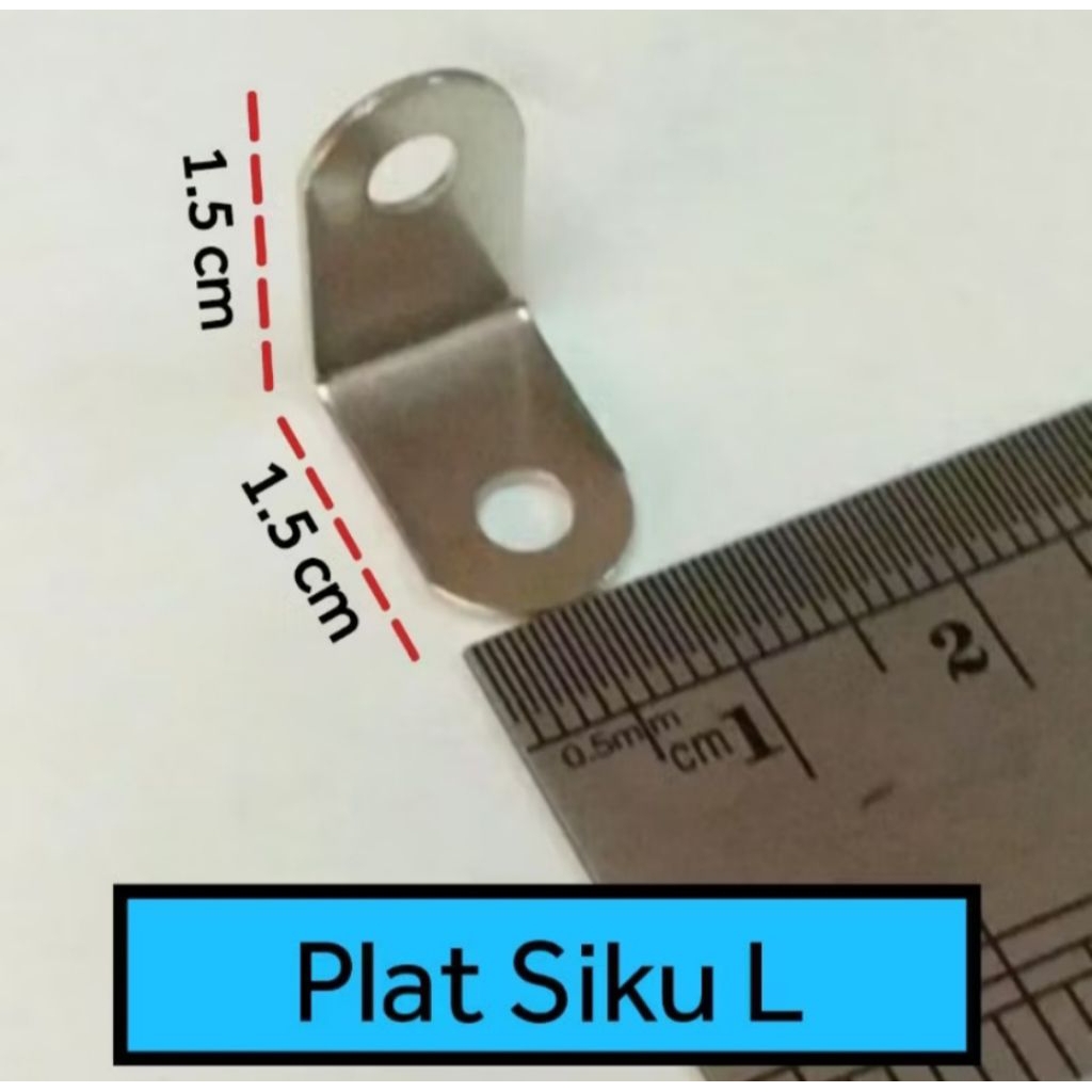 (100pcs )KLEM SIKU BESI L KECIL/PLAT SIKU PENDEK/PLAT SIKU BINGKAI FRAME FOTO 1.5X1.5CM