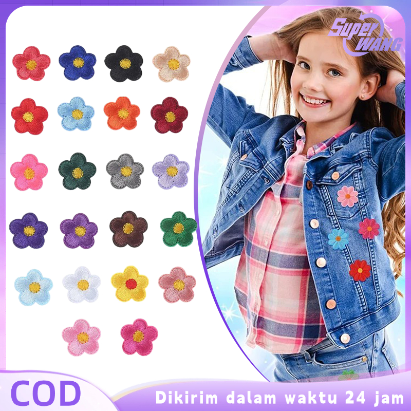 22pcs Patch Bordir Bunga Tempel Warna Bordir Patch Bunga Patch Bordir Jahit Tempel Bunga Bordir Temp