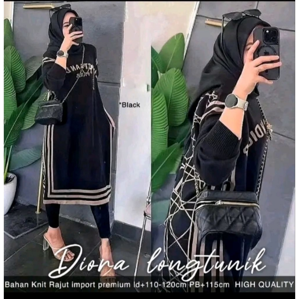 diora long tunik rajut import