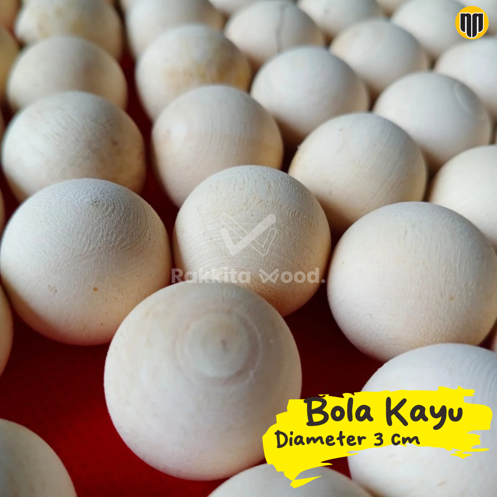 Bola Kayu - Bola Kayu 3 cm