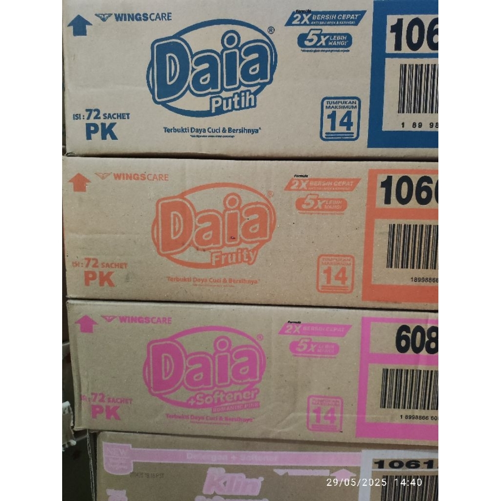 Daia Deterjen Bubuk renceng (Karton=72sachet) Daia Sachet 1000