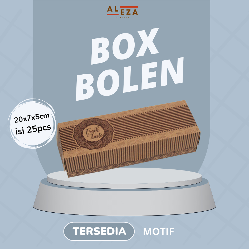 

Box Bolen isi 4 | Box Kraft Laminasi | Box Kue | Dus Motif Box ukuran 20x7x5cm isi 25pcs