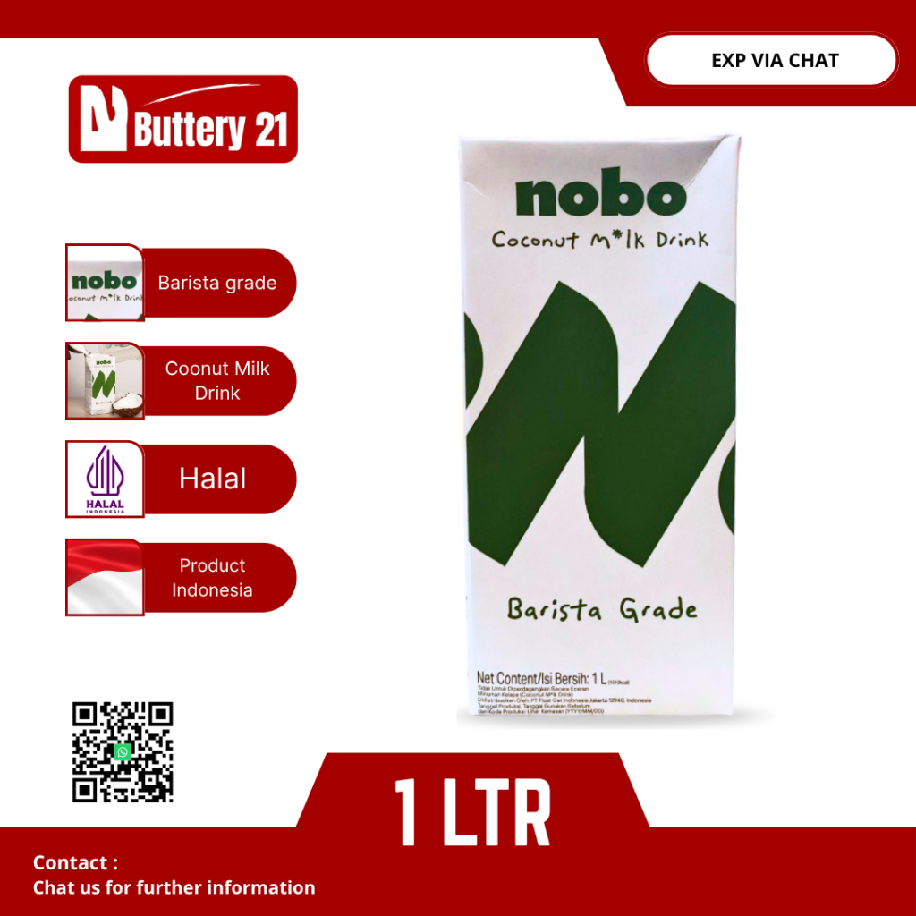 

NOBO COCONUT MILK DRINK BARISTA GRADE 1 LTR/SUSU KELAPA/MINUMAN KELAPA