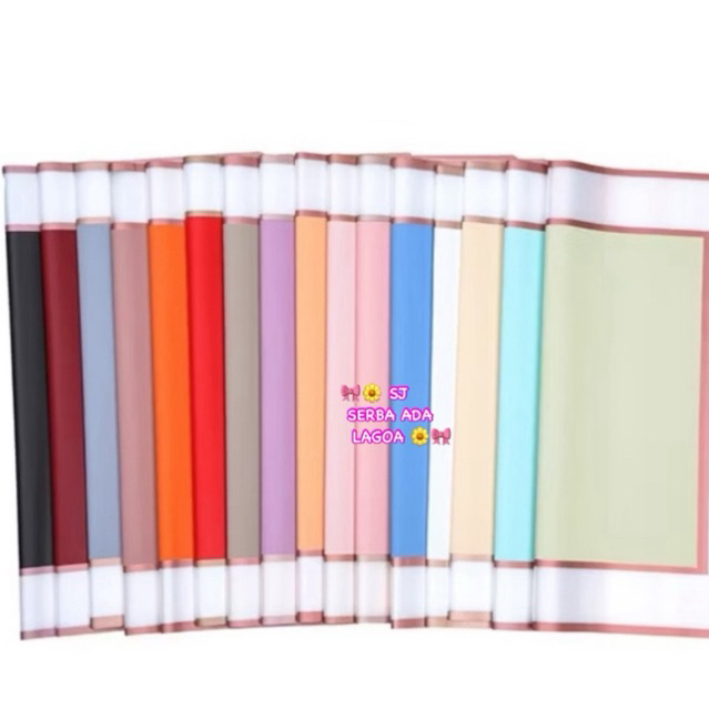 

1 lembar Flower Wrapping Varian List Double Frame list Gold/Kertas Buket Bunga