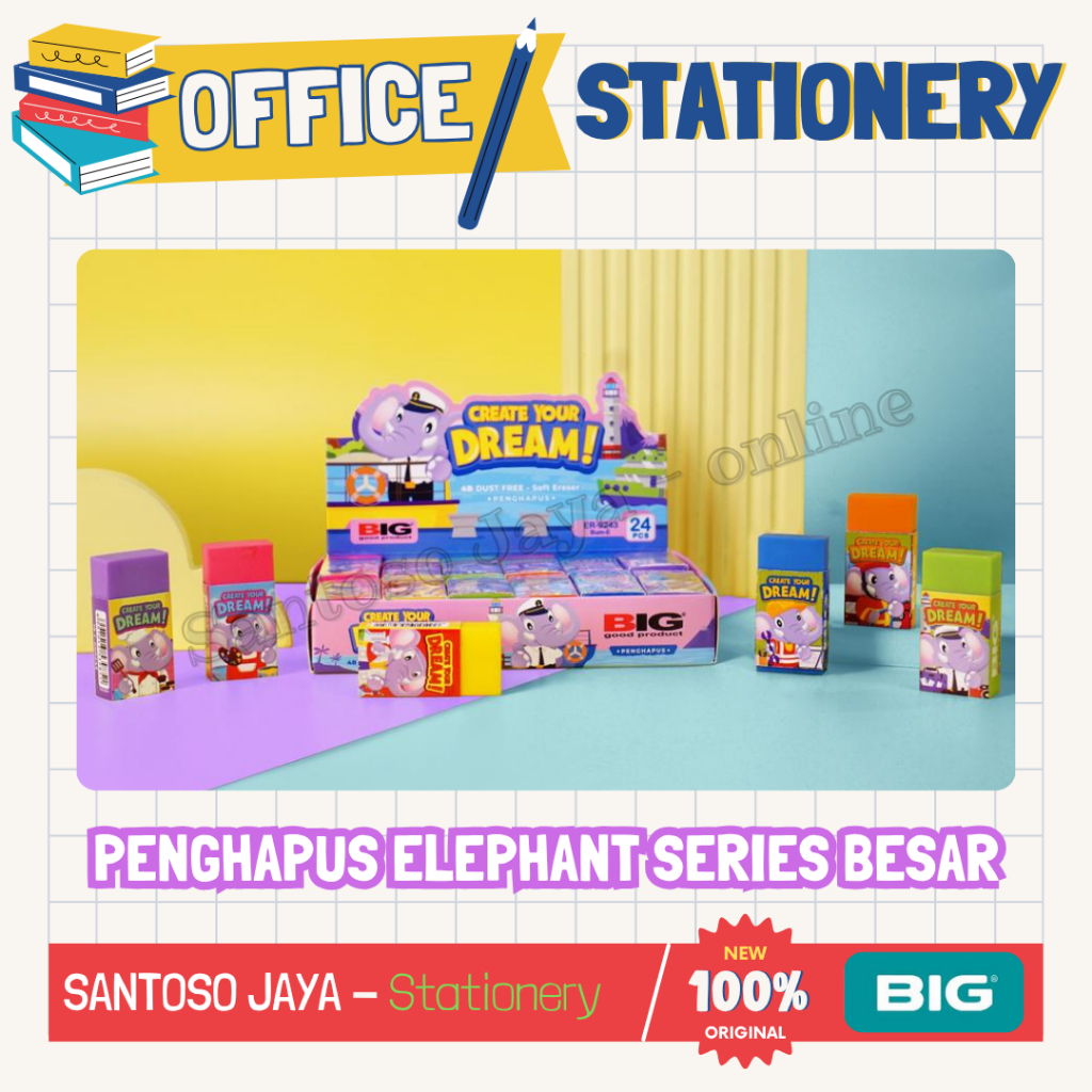 

Penghapus Warna Bum Elephant BIG - Bum Elephant Eraser BIG - 000243