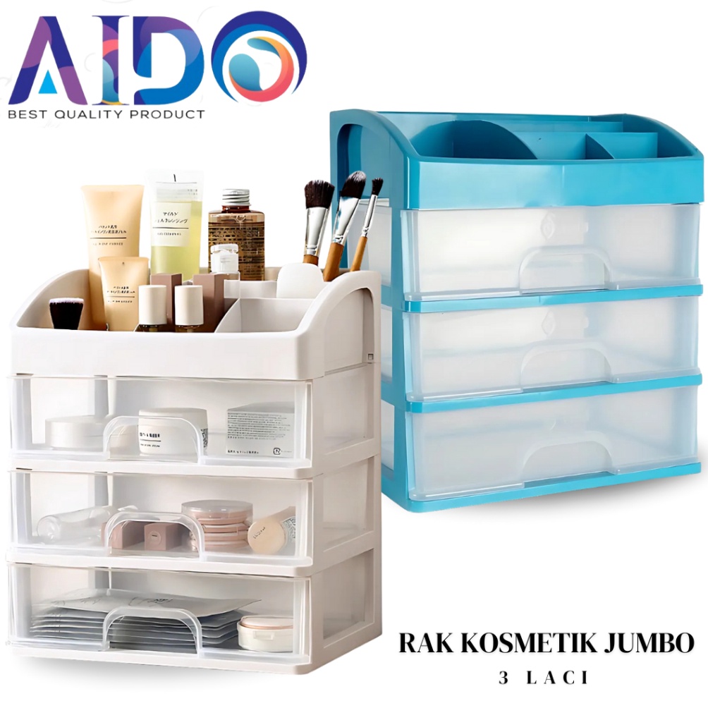 Kepoin aja Rak Kosmetik Multifungsi 3 Laci Susun JUMBO KosmetikKotak KosmetikMakeup Storage Organize