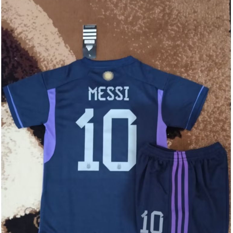 Jersey ARGEN Kids Anak Junior Away WC 2022 + Nameset