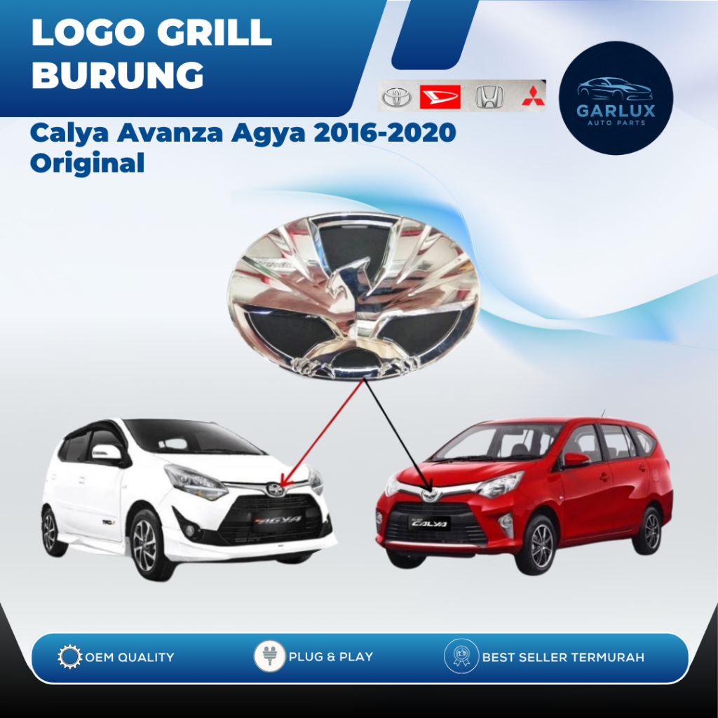 Logo Grill Burung Toyota Calya / Avanza / Agya 2016–2020 – Original Emblem Depan