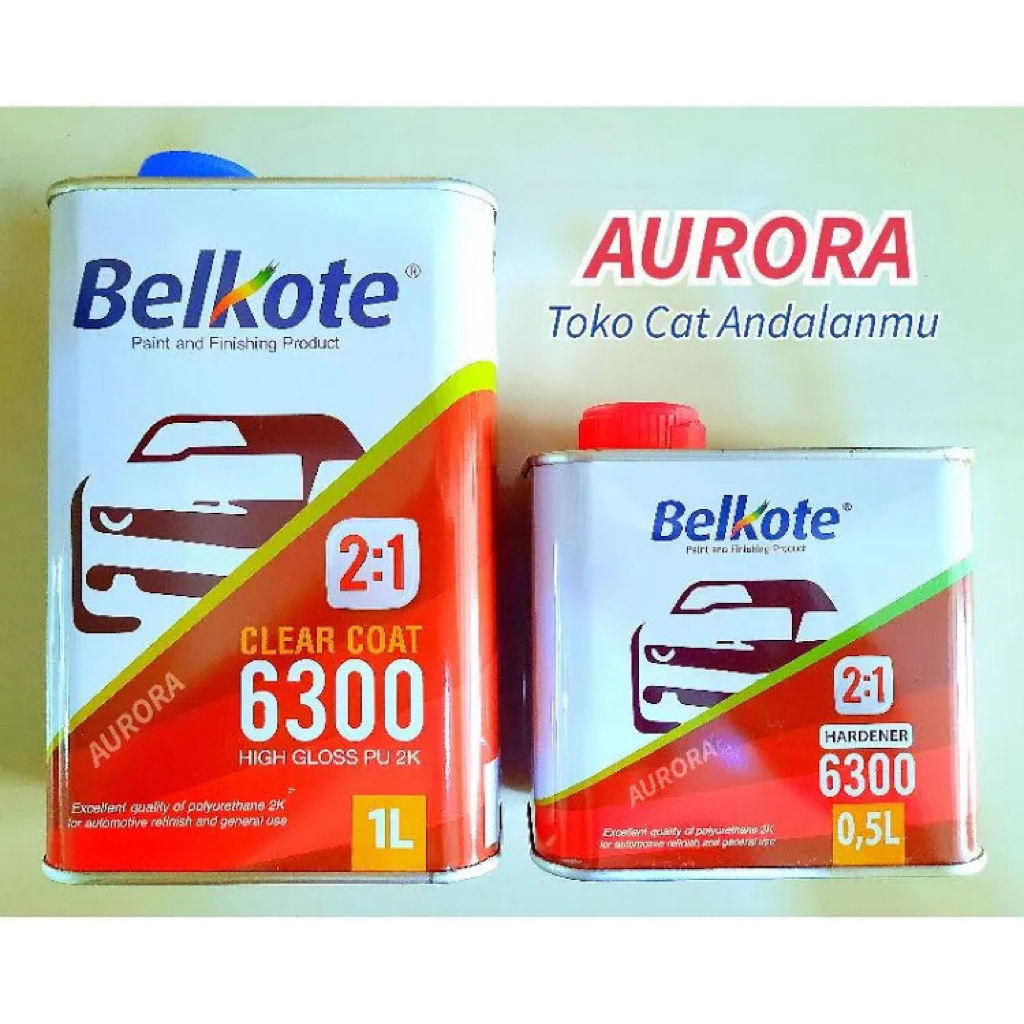 Cat BELKOTE PU 2K 6300 2:1 CLEAR GLOSS 1,5 Liter + Hardener Clir Klir Mengkilap Glossy Anti gores Be