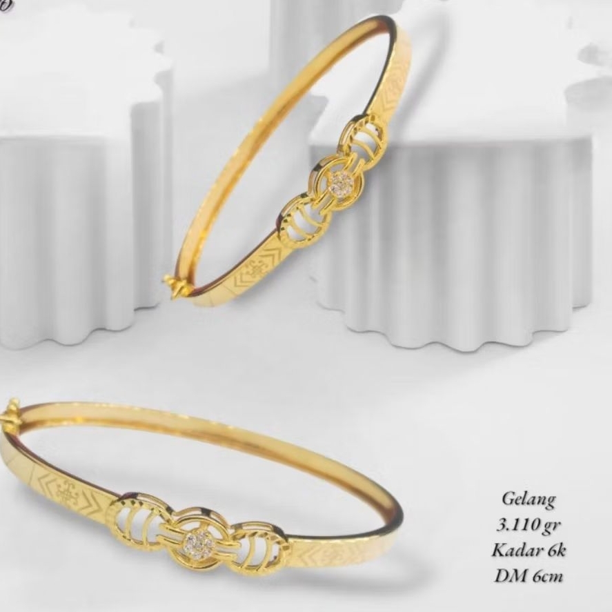 gelang emas kadar 16k oval
