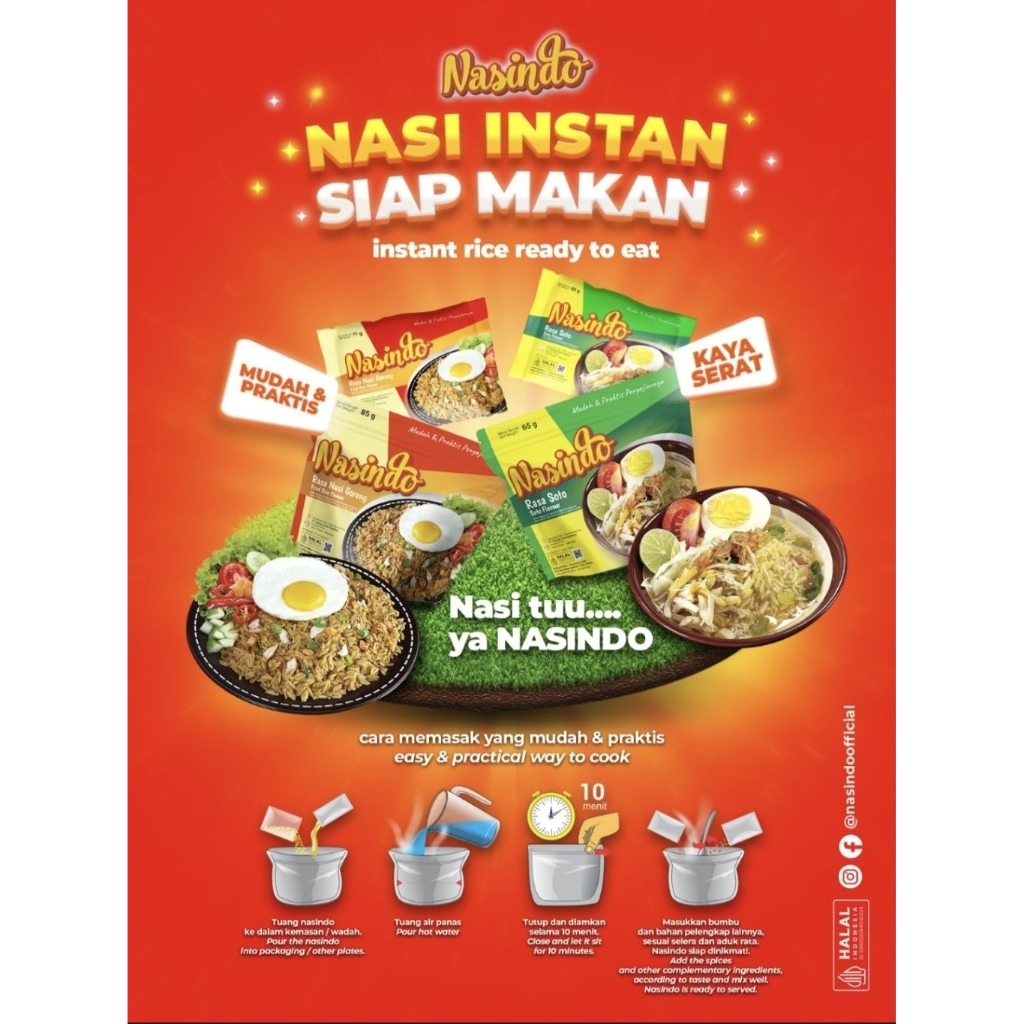 

NASINDO. NASI INSTAN SIAP SAJI.