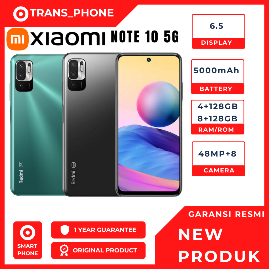 Xiaomi Redmi Note 10 5G 4/128GB + 8/128GB GARANSI RESMI