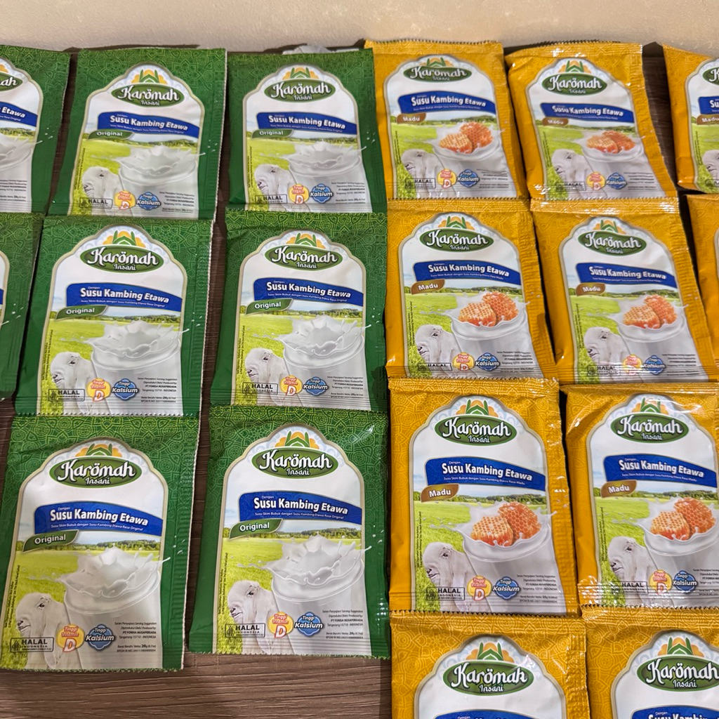 

Etawa Original Karomah Insani Susu Kambing satuan Bubuk 10 sachets saset renceng madu original sepuluh gold hijau ijo