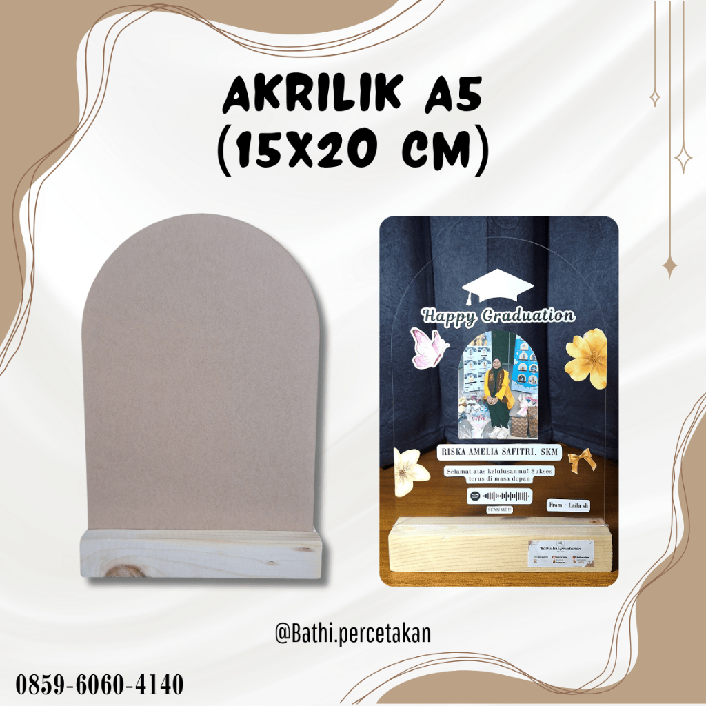 

Akrilik A5 (15x20 CM) - ACRYLIC UKURAN A5 - KETEBALAN 2 mm - AKRILIK PERLEMBAR