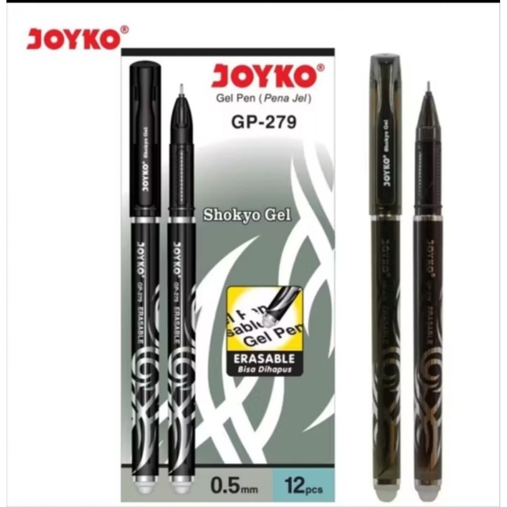 

GEL PEN GP-279 SHOKYO GEL JOYKO ( PEN GEL BISA DIHAPUS) hitam
