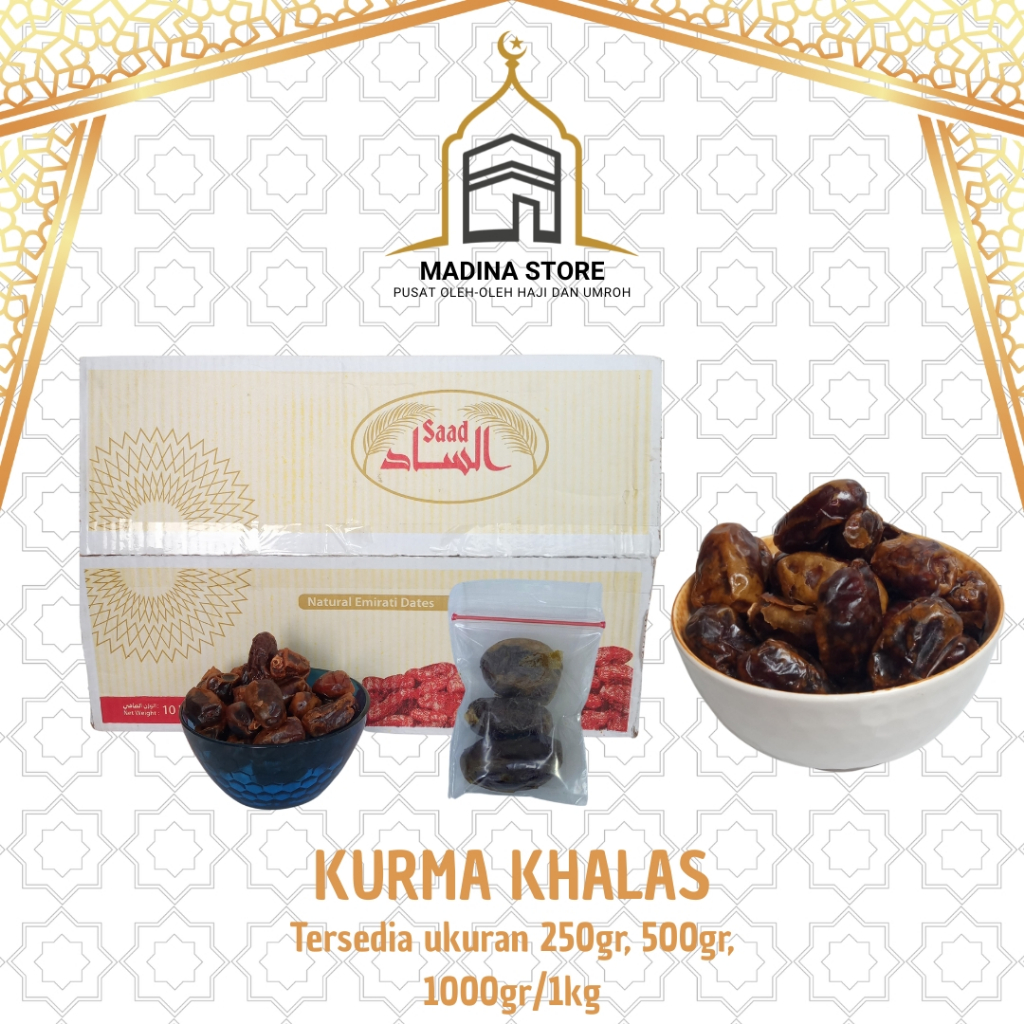 

Kurma Khalas Manis Legit 250gr, 500gr, 1kg | Oleh-oleh Haji dan Umroh