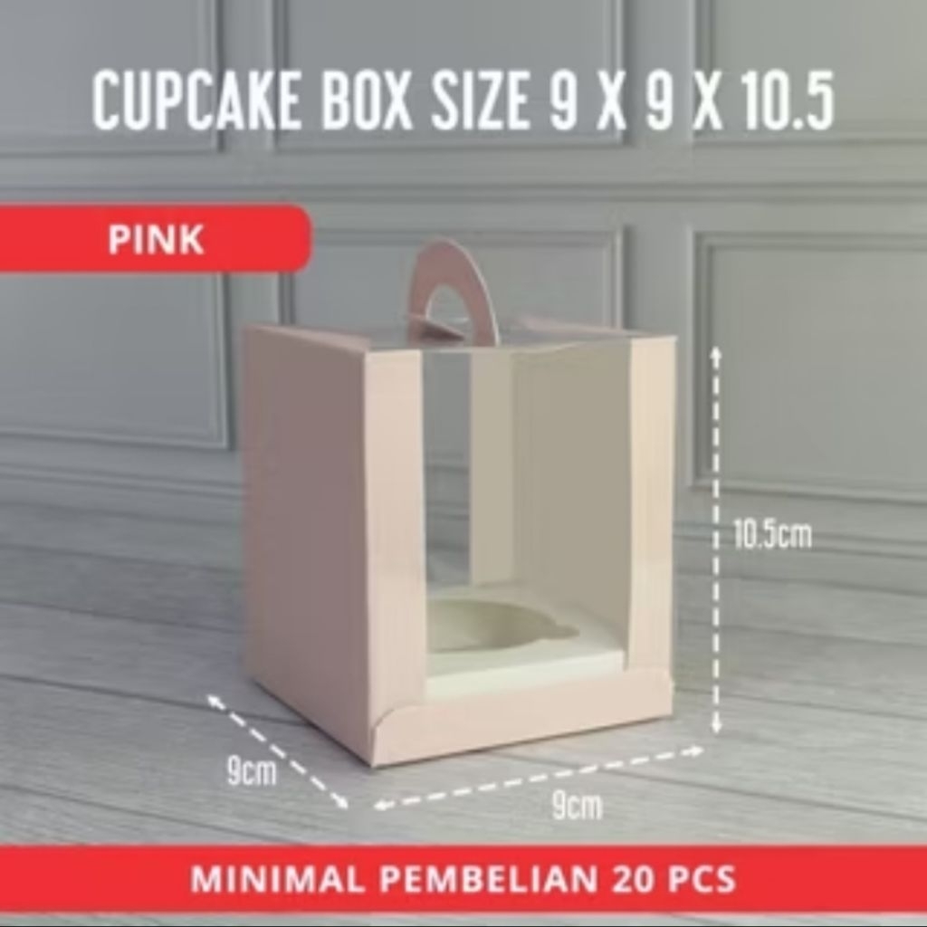 Cupcake Box Mika 9x9x10.5, Kemasan Makanan, Packaging Makanan, Dus Cupcake