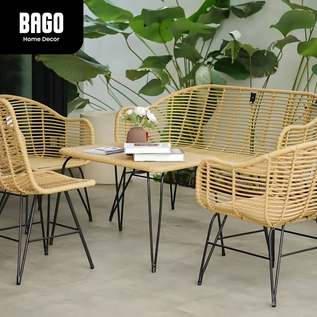 Set Kursi Rotan Sintetis Galar Chair / Kursi Santai Indoor Outdoor Furniture