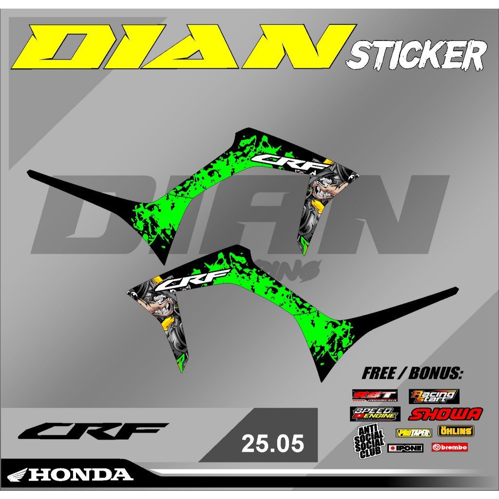 (COD) TERBARU STICKER STRIPING CRF 150 L CRF MERAH PUTIH HITAM STRIPING CRF API CRF 150 ORIGINAL FUL