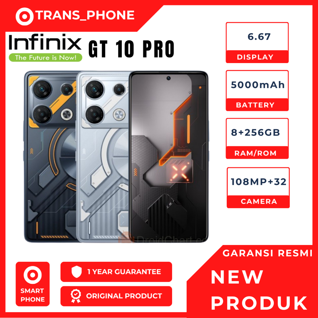 Infinix GT 10 Pro 5G NFC RAM 8/258GB GARANSI RESMI Infinix