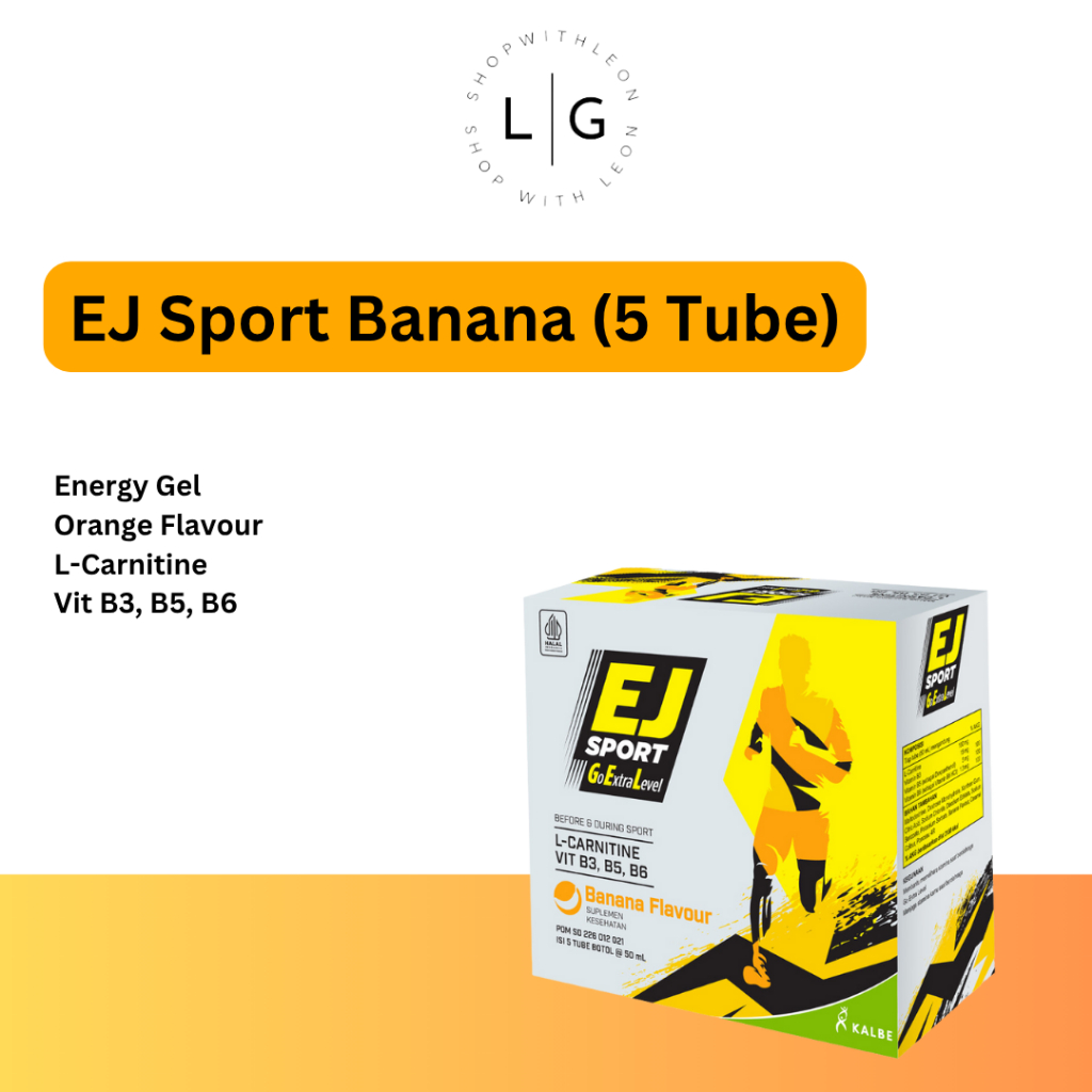 

EJ SPORT GEL ENERGY GEL RASA BANANA & ORANGE | SUPLEMEN OLAH RAGA MINUMAN ENERGI - ISI 5 TUBE