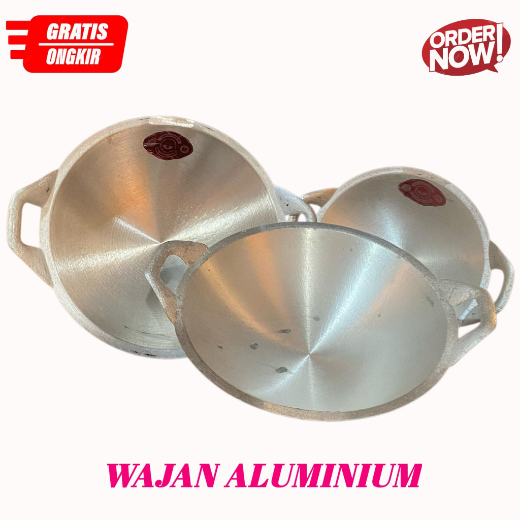 Wajan Kuali Penggorengan Ukuran 10 - Wajan Aluminium Anti Lengket - Kuali Cor Serbaguna Anti Karat