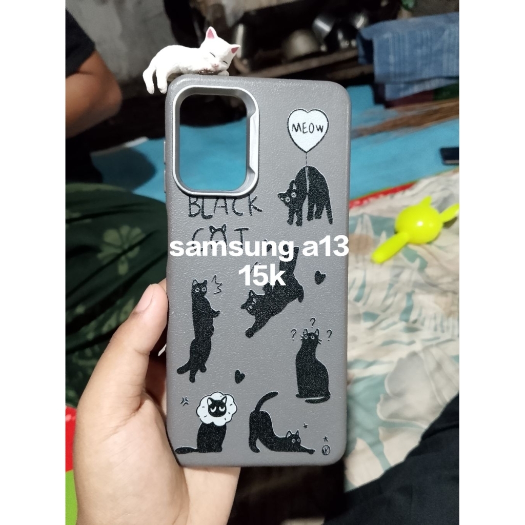casing samsung a13 kucing warna abu abu