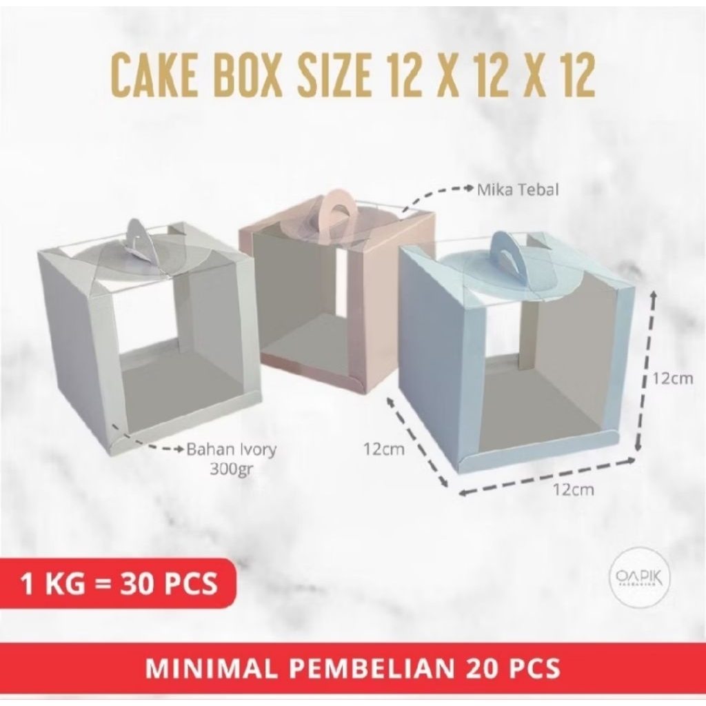 Cupcake Box Mika 12x12x12, Kemasan Makanan, Packaging Makanan, Dus Cupcake