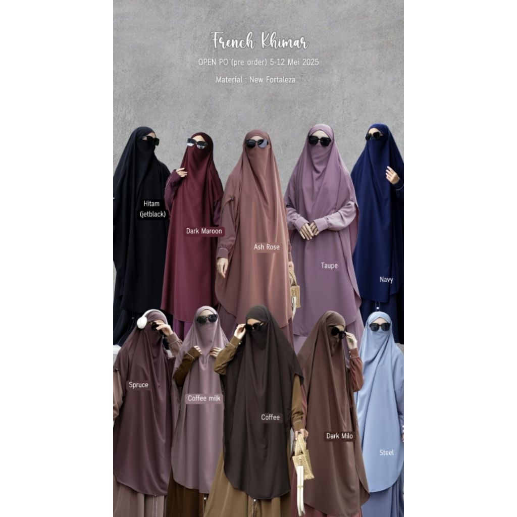 FRENCH KHIMAR CALLA LULA BIRRA BY KHIZAANAH | FK CALLA FK LULA FK BIRRA KHIZAANAH | FK TALI PREMIUM 