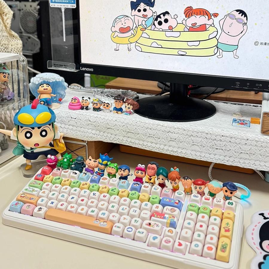 Keycaps MOA Profile PBT Dye Sub Crayon Shinchan Rainbow