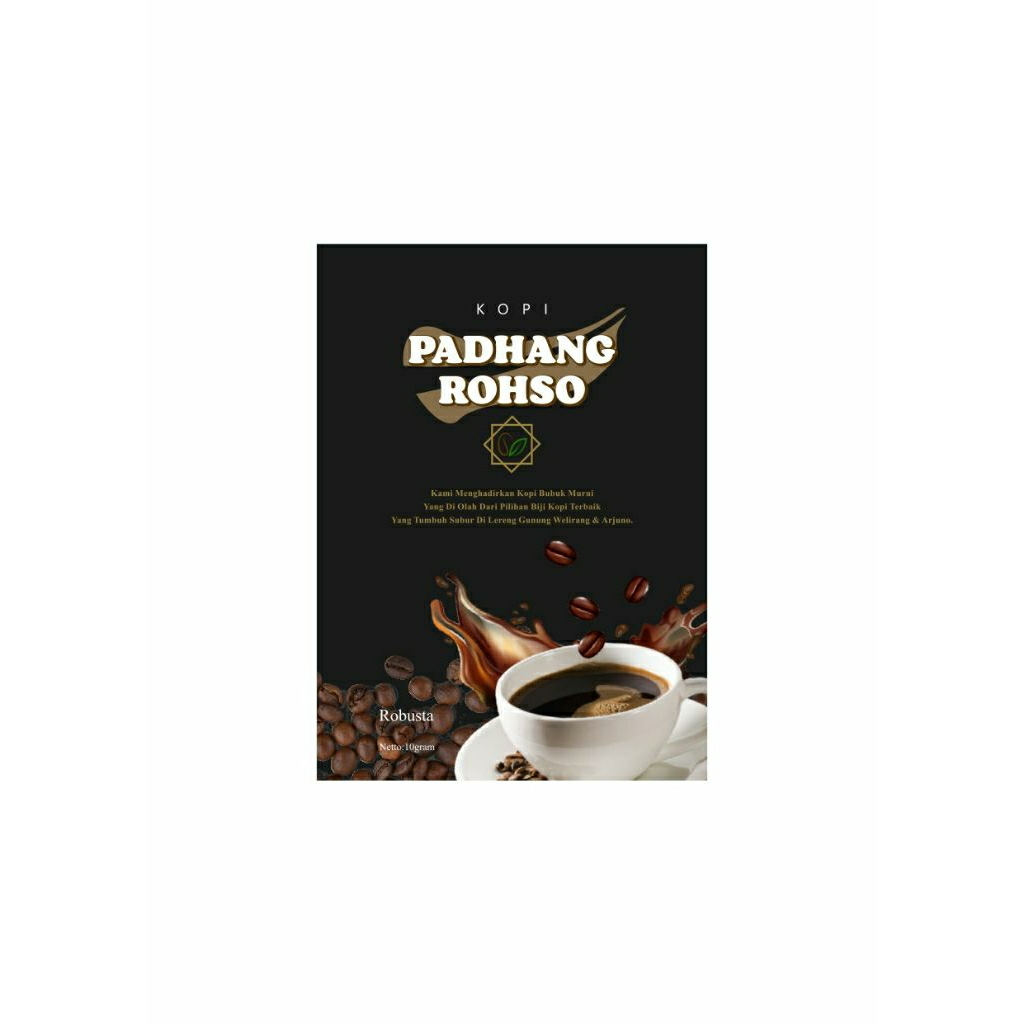 

KOPI PADHANG ROHSO, Kopi Bubuk Murni, ROBUSTA Kemasan Sachet @10gram