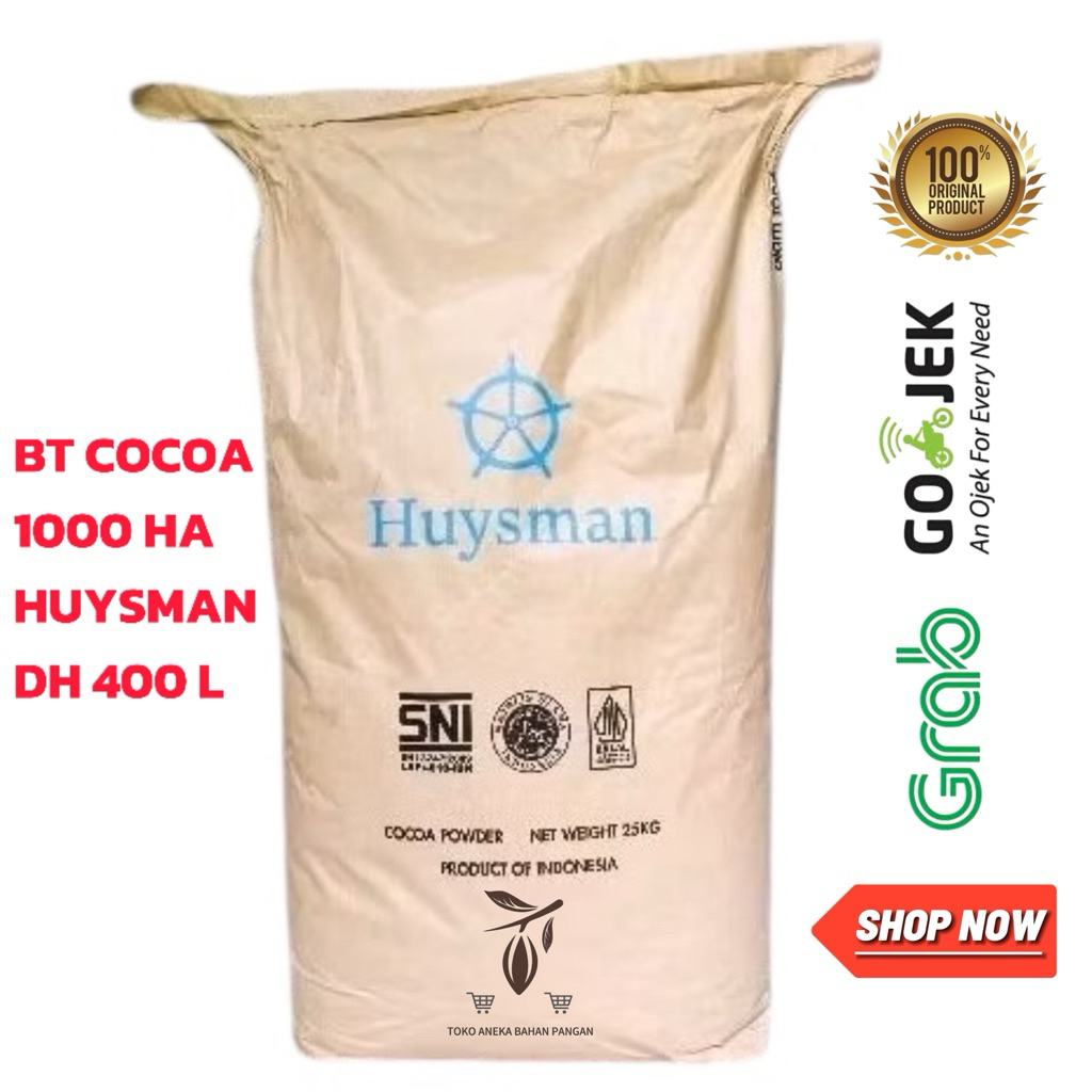 

BT COCOA HUYSMAN JAVA DARK CHOCOLATE BT1000HA / 1000 A 25 kg (HUYSMAN DH 400 / HUYSMAN DH240) (KHUSUS GRAB/GOJEK) (drinks /brownies /puding ice cream) Asli cokelat bubuk tanpa camuran gula